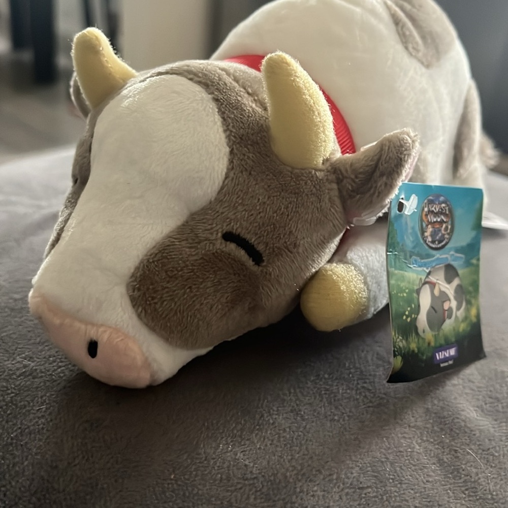 Harvest moon Sleepy time cow plush BNWT 8” 25th anniversary collectable